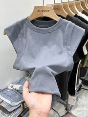 T-Shirt Clothes Tops Slim Crop Top