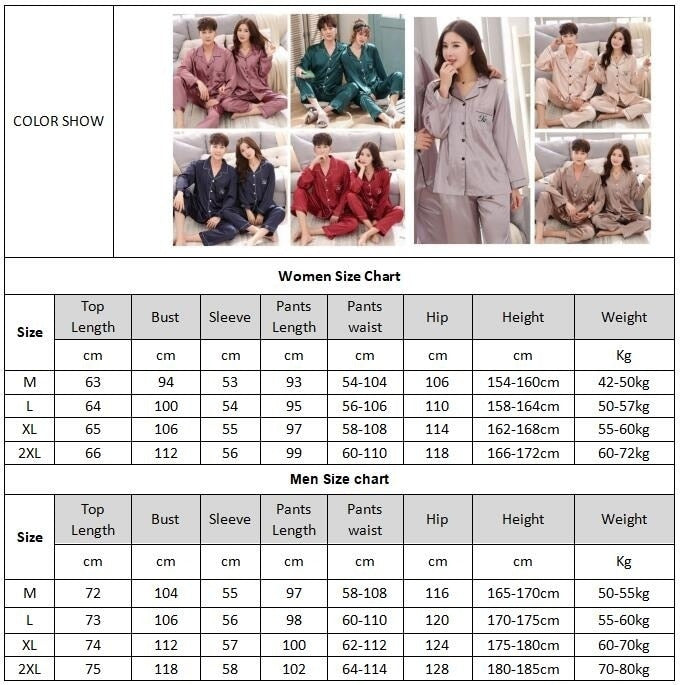 Luxury Pajama suit Satin Silk Pajamas Sets Couple Sleepwear Night Suit