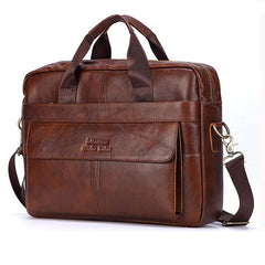 Men Genuine Leather Handbags Casual Leather Laptop Bags