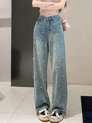 Design Sense Pearl Slimming Loose Casual Baggy Jeans