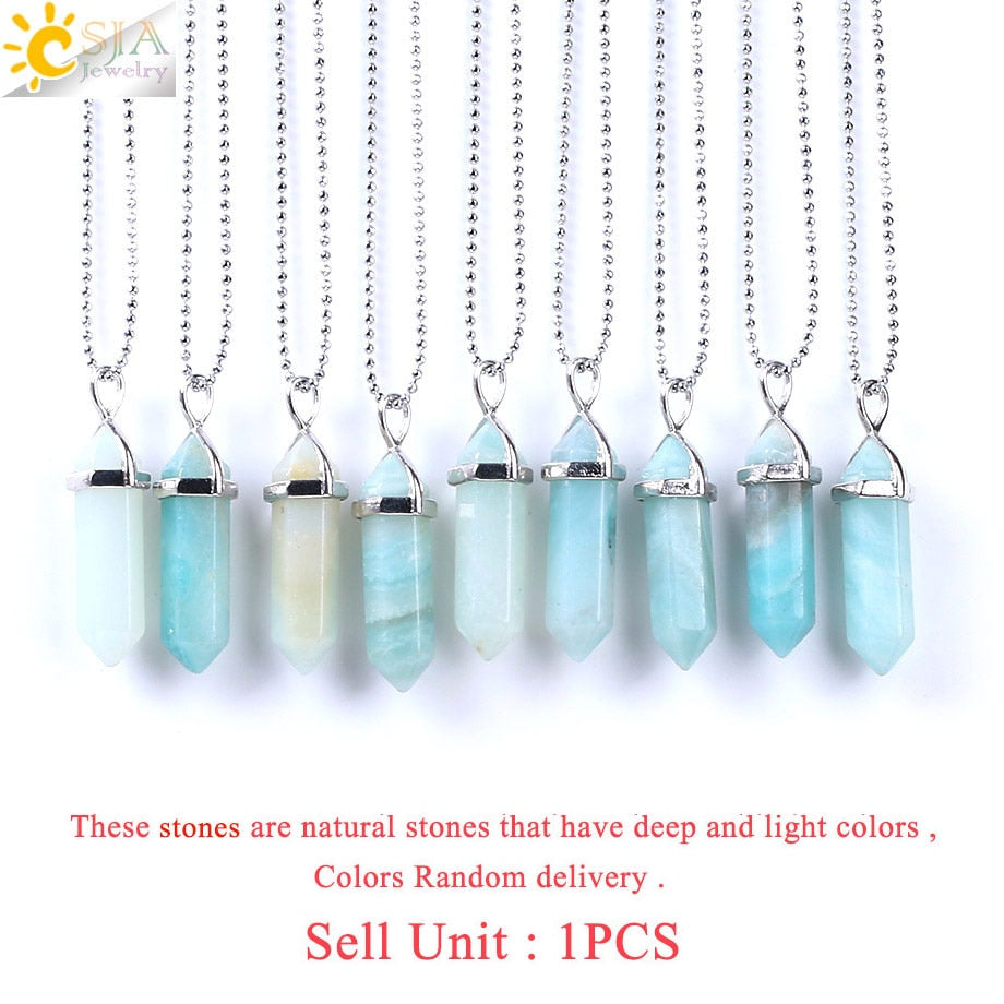 Crystal Necklaces Gem Stone Quartz Necklace Pendant Chakra