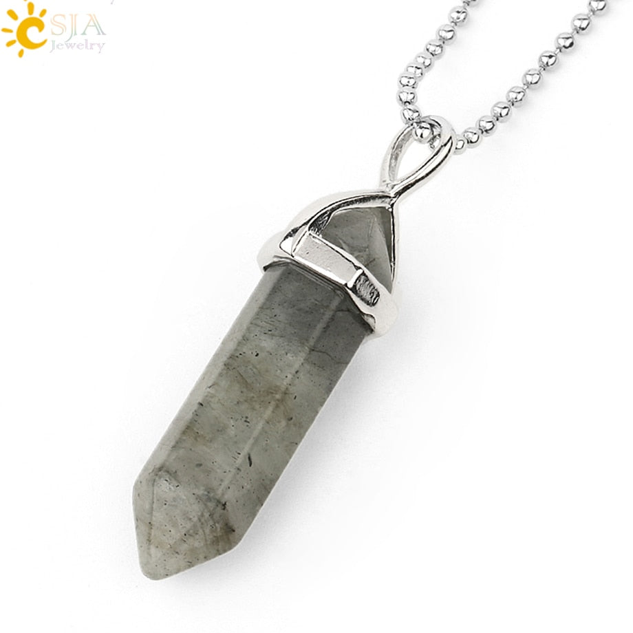 Crystal Necklaces Gem Stone Quartz Necklace Pendant Chakra