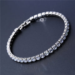 4mm Cubic Zirconia Tennis Bracelet Chain Bracelets