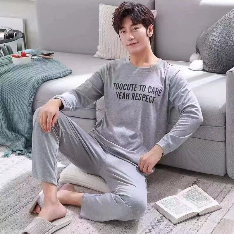 pajamas men long-sleeved striped style homewear suits