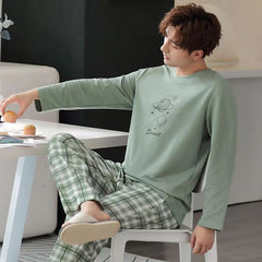 pajamas men long-sleeved striped style homewear suits