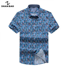 Plus Size Men's Casual Short Sleeve Shirts Clothing Floral Print