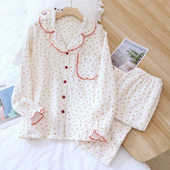 Sleepwear Female Set 2 Pieces Nightwear Floral Color