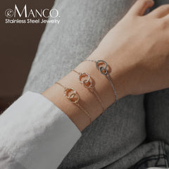 Simple Stainless Steel Circles Bracelet Fashion