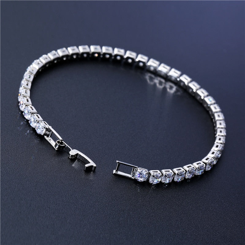 4mm Cubic Zirconia Tennis Bracelet Chain Bracelets