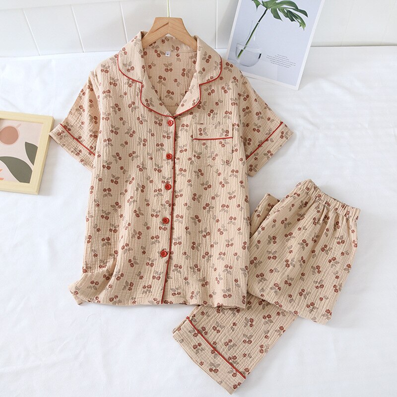 pajamas cotton crepe home service small Rose suit