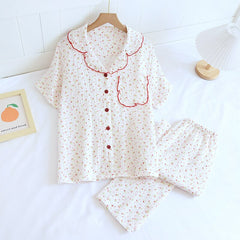 Sleepwear Female Set 2 Pieces Nightwear Floral Color