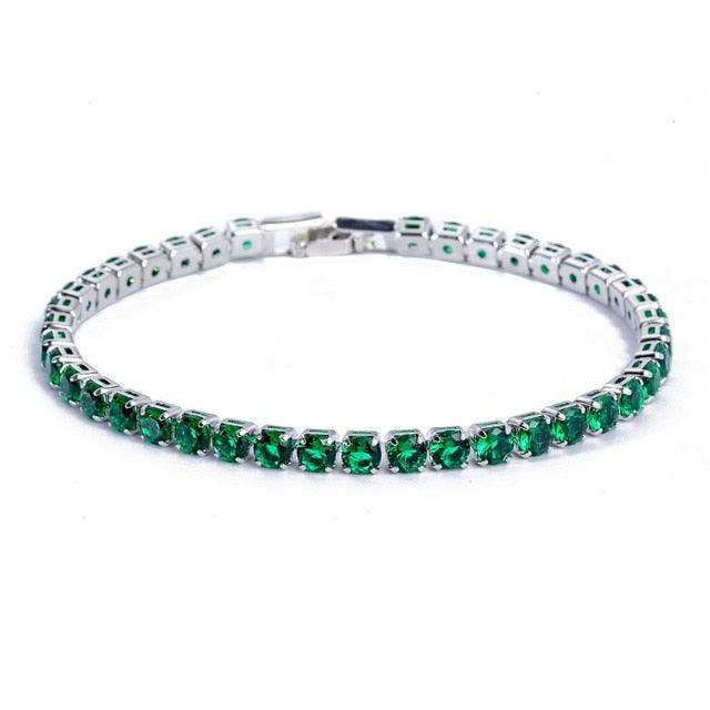 4mm Cubic Zirconia Tennis Bracelet Chain Bracelets