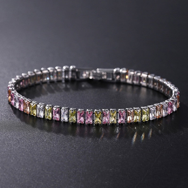 4mm Cubic Zirconia Tennis Bracelet Chain Bracelets