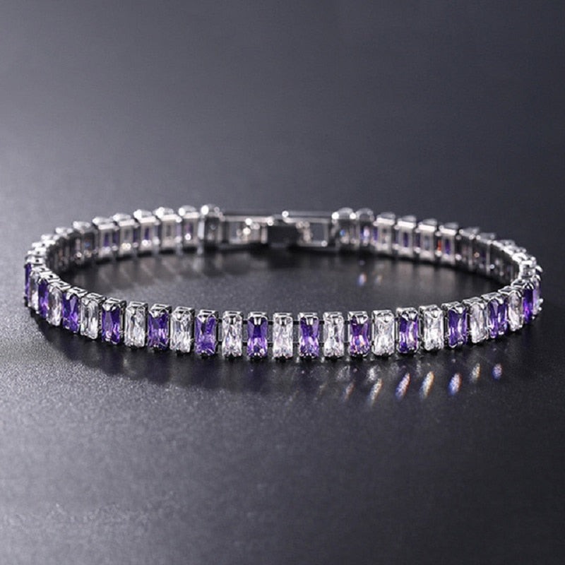 4mm Cubic Zirconia Tennis Bracelet Chain Bracelets